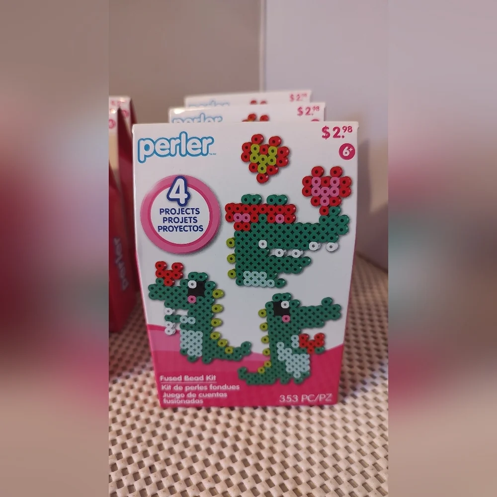 Perler Bead Kit Bundle Lot Valentine's Day 8 Sets Aliens & Crocodile
